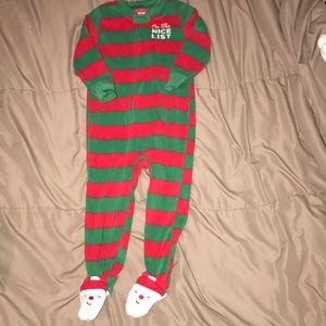 CARTERS LIKE NEW CHRISTMAS SANTA FOOTIE PAJAMA